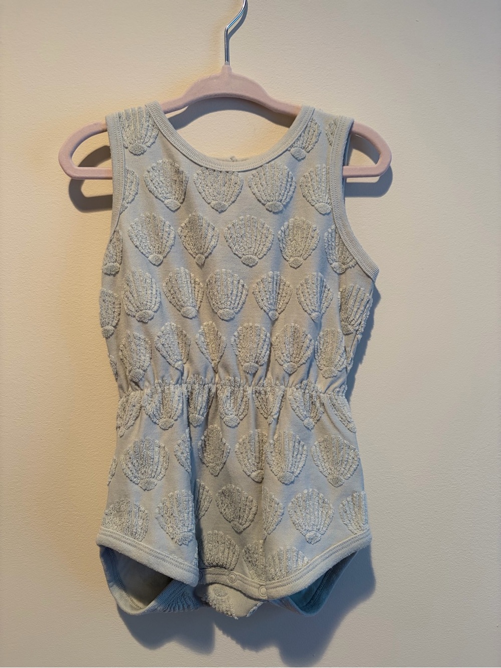 Rylee + Cru Cream Textured Shell Tank Romper